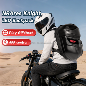 กระเป๋าเป้สะพายหลัง P2 Knight Creative LED สำหรับนักขี่มอเตอร์ไซค์ ไฟ LED ความสว่างสูง  แบบ unisex  กระเป๋าเป้แบบนุ่ม  พร้อมหน้าจอแสดงผลรูปดวงตา - Product Image 2