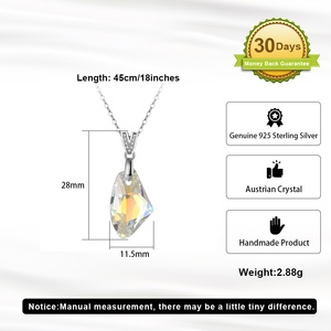 <span class=keywords><strong>Collana</strong></span> con Pendente RINNTIN SWN28 in Argento Sterling 925 con Cristallo Austriaco Naturale Sfaccettato Lucido a Forma Irregolare Galattica - Product Image 2