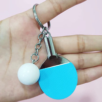 Llavero con Mini Réplica de Raqueta de Tenis de Mesa, Recuerdo para Fanáticos del Ping-pong, Regalo para Eventos Deportivos