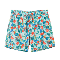 Maillot de bain à rayures Oem imprimé à la demande été fleurs et feuilles colorées Designer vêtements de plage short de bain pour hommes maillot de bain court