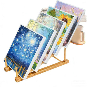 Support de rangement pour peintures à l'huile, chevalet en bois multi-niveaux pour séchage d'œuvres d'art, livres et affichage de toiles - Product Image 2