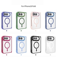 Coque de téléphone magnétique transparente en gros pour iPhone 18 Duo 18 Fold Ultra, Housse de protection pliable antichoc transparente