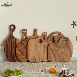 Juego de Tablas de Cortar de Madera de Acacia Sólida al por Mayor, Tabla de Servir de Madera Hecha a Mano para Pan y Queso, Tabla de Cortar Portátil para Cocina - Product Image 3
