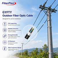 Câble à fibre optique extérieur GYFTY non métallique avec tube lâche en PRF, 2 à 144 fibres, anti-rongeurs, anti-éclairs, pour installation aérienne et en conduit