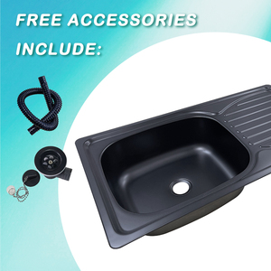Éviers de cuisine en acier inoxydable avec revêtement noir JDA Wholesale pour <span class=keywords><strong>camping</strong></span>-<span class=keywords><strong>car</strong></span>, caravane, <span class=keywords><strong>camping</strong></span>-<span class=keywords><strong>car</strong></span> - Product Image 6