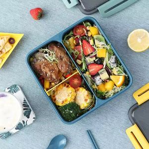 Leakproof Insulated Plastic 3 Compartment Reusable Heatable Food <b>Storage</b> Container Portable Lunch Box Lock Lids Newborn - Product Image 4