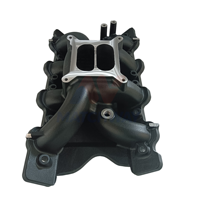 Colector de Admisión de Aluminio Negro de Doble Plano con Espacio de Aire, Mecanizado por CNC, para Motor de Bloque Pequeño 302 351C, Nuevo de MATCHWAY