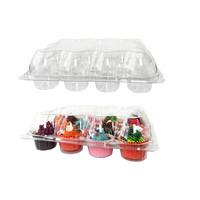 Boîte d'emballage pour muffins en plastique PET transparent, petit plateau à gâteau jetable, qualité alimentaire