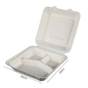 Fiambrera Desechable de 8 Pulgadas con 3 Compartimentos, Almidón de Maíz Biodegradable y Ecológico, Marca SICHUN - Product Image 5