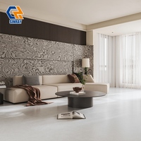 Carreaux de sol et de mur en pierre frittée moderne Sinray 600x1200mm, antibactériens, antidérapants, brillants, absorption d'eau nulle, pour chambre à coucher