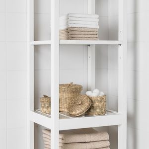 White 4-Tier Bamboo Wooden <strong>Storage</strong> Rack Space-Saving <strong>Corner</strong> Shelf for Bathroom or Living Room for Plant Stand or Display <strong>Unit</strong> - Product Image 3