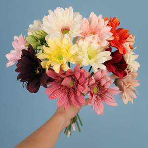 Flor Artificial de Látex con Tacto Real, Crisantemo, Margarita, Gerbera, para Decoración del Hogar <span class=keywords><strong>y</strong></span> Bodas - Product Image 3
