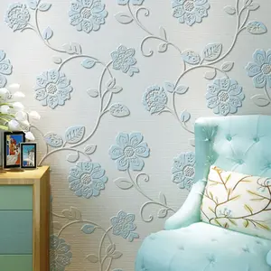 Advantageous price 3D solid carving flower wall coating luxury wallpaper decoration 3d pastoral wallpaper