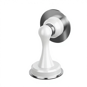 Butée de <span class=keywords><strong>porte</strong></span> magnétique puissante en acier inoxydable, fixation murale ou au sol pour salle de bain, installation facile <span class=keywords><strong>sans</strong></span> perçage - Product Image 1