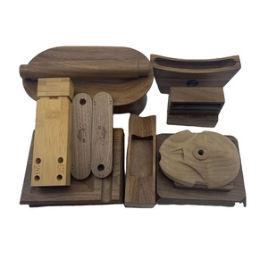 YUESHEN Ensemble d'organisateurs de bureau en bois laqué, usinage CNC personnalisé, Noyer et Hêtre, comprenant support de téléphone et porte-stylos, pièces centrales - Product Image 1