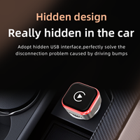Adaptateur USB portable Plug & Play pour iOS et Android, connexion stable pour véhicules, mini adaptateur sans fil 2-en-1 CarPlay Android Auto, discret