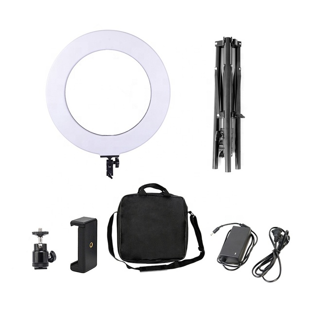 Kernel Big LED Ring Light Photography Studio 18 Inch LED Ring Light Kit With Stand 60W Dimmable Bi-Color 3000k-6000k