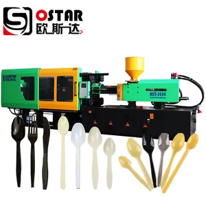 high speed disposable plastic cutlery spoon fork knife plate injection molding making machine