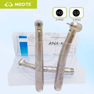 Manipolo ad Alta Velocità Meite Medical <span class=keywords><strong>Dental</strong></span> MAX <span class=keywords><strong>Plus</strong></span> con Cuscinetto in Ceramica, Pulsante a Pressione, Titanio, 4 Spray d'Acqua, 4 Antisuzione, Turbina ad Aria - Product Image 2