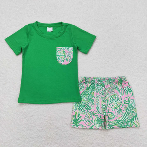 Conjuntos de Ropa de Verano para Bebés y Niños Pequeños, Camiseta de Manga Corta con Estampado de Lirios y Pantalones Cortos, Ropa Infantil de Boutique al por Mayor - Product Image 5