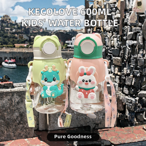 Botella de Agua Kecolove de 600 ml, Ecológica, para Niños, con Pajita Antiderrames, Apta para Lavavajillas, para Deportes, Escuela, Regalo - Product Image 2
