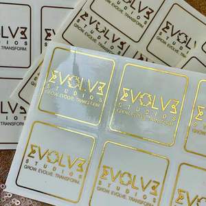 Pegatinas con logotipo personalizado, papel de aluminio transparente, dorado, plateado, para negocios, para boda - Product Image 2