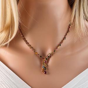 Collana in <span class=keywords><strong>Argento</strong></span> Sterling 925 Placcato Oro Rosa con Tormalina Naturale per <span class=keywords><strong>Donna</strong></span>, Regalo di Anniversario, per Occasioni Speciali - Product Image 6