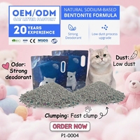 Pasir Kucing Bentonit Bulat Abu-abu Rendah Debu dengan Daya Gumpal Kuat, Pengontrol Bau, Penyerapan Cepat, Aman untuk Banyak Kucing di Dalam Ruangan