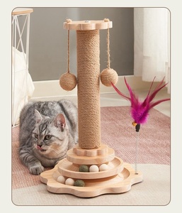 Kinghon Factory Supply Pet Toys Wood Full Wrapped Sisal Rope Cat Scratching <b>Post</b> Strong Sisal Scratching Pillar - Product Image 6