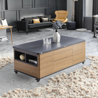 Table basse transformable multifonctionnelle innovante avec plateau relevable, style mobilier de salon pour usage domestique