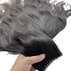 人类编织头发羽毛线延伸角质层对齐生毛貂皮束原始巴西头发散装100克7-15天