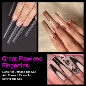 Puntas de uñas de gel suave al por mayor cubierta completa medio mate ABS Artificial claro puntas de uñas naturales Prensa en puntas de uñas - Product Image 4
