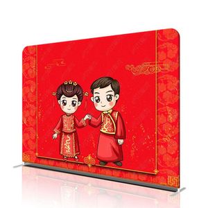 Vintage 10x10 Ft Portable Retro <b>Wedding</b> Backdrop with Paper <b>Frame</b> Custom Color Letterpress Printing for Promotional Events - Product Image 1