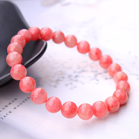 Bracelet pour femme en perles de rhodonite rouge naturelle de haute qualité, motif pierre rose, cristal rose, bijoux de mode