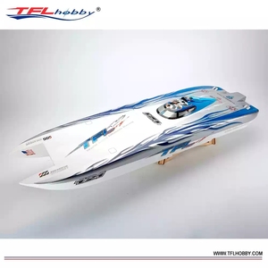 Bateau de course électrique RC TFL Blue-White 1133 Pagani <span class=keywords><strong>Zonda</strong></span> en fibre de verre (ARTR) avec deux moteurs 4082 et ESC 160A, vitesse jusqu'à 100 km/h - Product Image 2