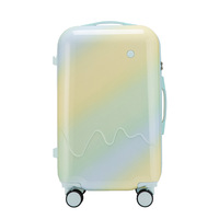 Valise unisexe rotative de style crème glacée dégradée, grande capacité, pour étudiant, avec roues silencieuses omnidirectionnelles