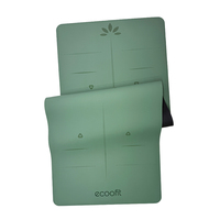 Tapis de yoga en caoutchouc PU amélioré, vert foncé, imperméable, résistant aux taches, motif mandala, facile d'entretien et durable