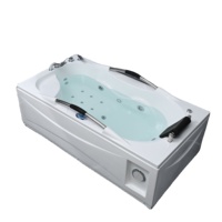 ODS Modern Acrylic Air Massage Bathtub with Freestanding Design 8 Jets Pillow Control Panel Drainer for Home & Hotel Use