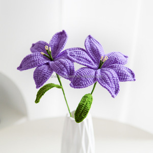 Envío Rápido desde EE. UU., en Stock, Flor de Lirio Tejida a Crochet, Ramo de Plantas Hecho a Mano, Flor Tejida a Crochet, Día de la Madre, Día de San Valentín - Product Image 6