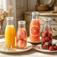 Hete Aanbieding: 500ml Cilindervormige Glazen Fles met Luchtdichte Clipdop voor Sap, Drank, Fruitwijn en Zelfgemaakte Fermentatie