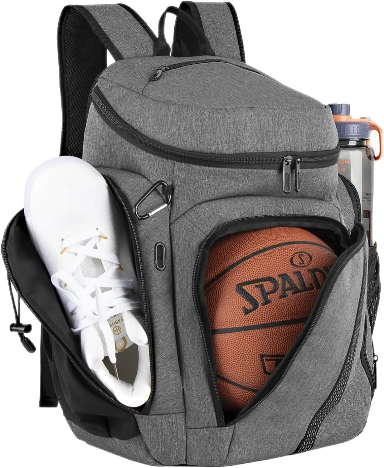 2024トラベルバスケットボールバックパックラージスポーツバッグ、独立したボールラックと靴コンパートメント付き