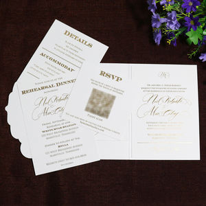 Tarjetas de invitación de boda con pliegue de bolsillo clásico y debut para <span class=keywords><strong>bautizo</strong></span> con código QR - Product Image 3