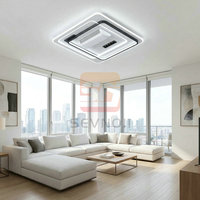 Ventilateur de plafond moderne sans pales à 6 vitesses avec lumière LED, moteur AC puissant, télécommande, montage encastré, intensité variable, faible bruit, décoration intérieure