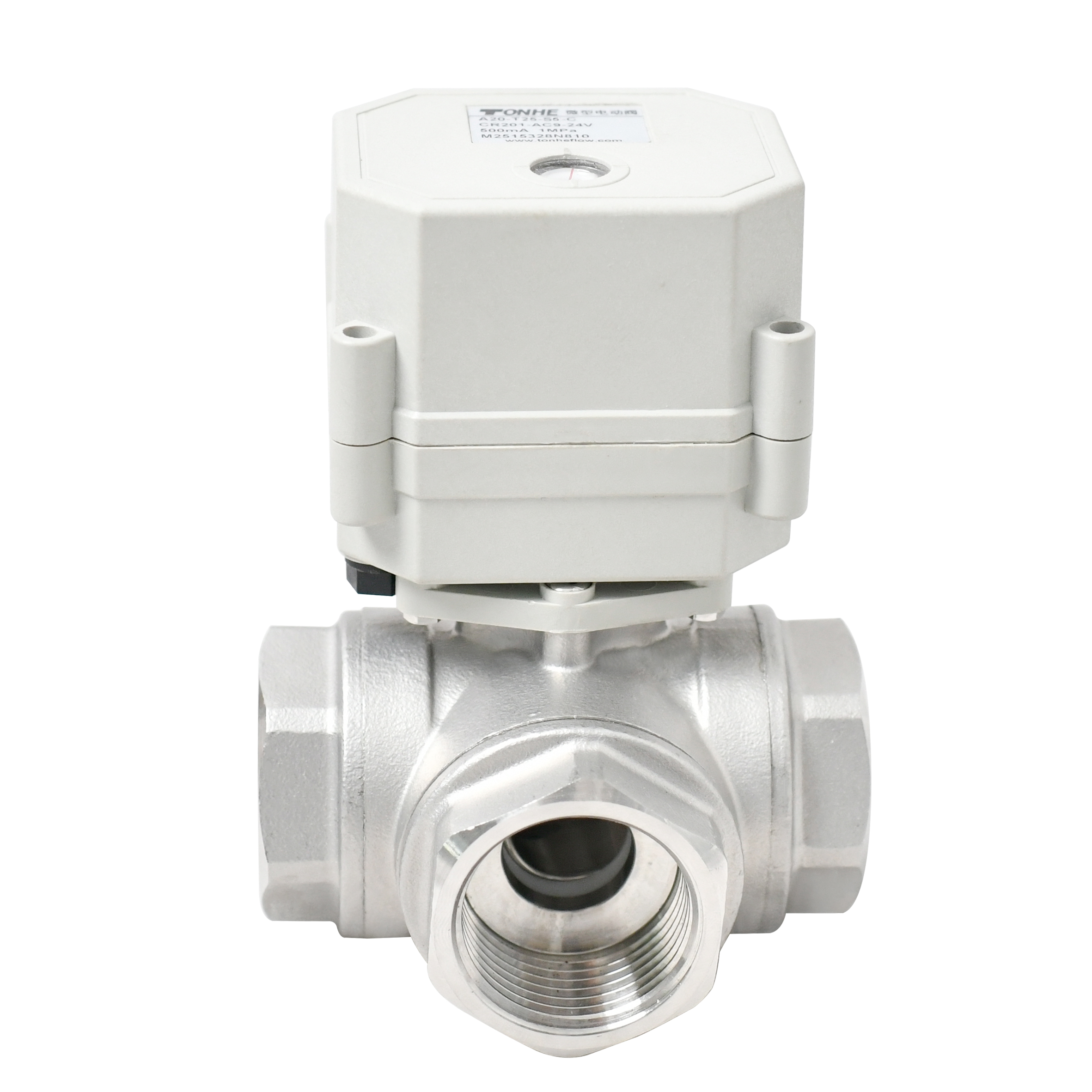 Tonheflow cr501 3-ходовой клапан с ручным управлением DN25 1 дюймов SS304 моторизованный водяной клапан