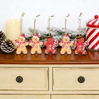 Décorations de Noël transfrontalières très prisées : petite boîte cadeau créative en bois avec motif bonhomme en pain d'épices pour suspendre à l'arbre de Noël