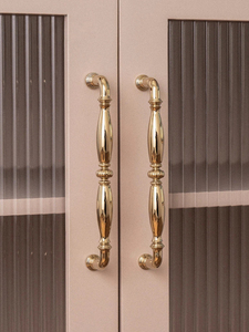Vintage Solid Brass Gold Cabinet Hardware Set Decorative Bar Pull Cup Pull &amp; Round <strong>Knob</strong> for Dresser Cabinet <strong>Doors</strong> - Product Image 5