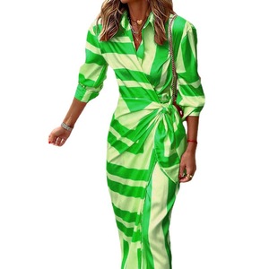 Fashion Women's <strong>Long</strong> Sleeve V-neck Printed <strong>Cardigan</strong> with Belted Waist Sexy Hot Girl Bohemian Dress - Product Image 6