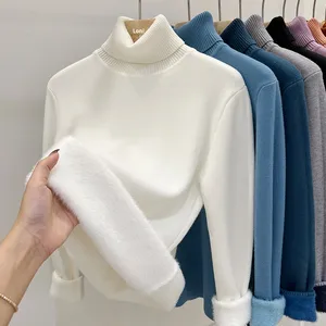<span class=keywords><strong>Pull</strong></span> en velours à col roulé une pièce de qualité supérieure pour <span class=keywords><strong>femme</strong></span>, doublé polaire, épaissi, nouvelle collection automne-hiver 2026, style coréen <span class=keywords><strong>chaud</strong></span> - Product Image 2
