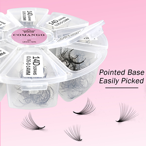 CoMango Extensions de cils pré-faits en éventail, Noir mat Cachemire, Volume moelleux, Soie Velours, Plateaux de cils 3D 6D 10D 12D 14D 16D - Product Image 3
