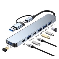 Hub USB Type C Multiport Dock Station dengan 4K, USB 3.0, RJ45, USB-C, Adaptor Pengisian Daya PD, Docking Station Laptop, Hub USB